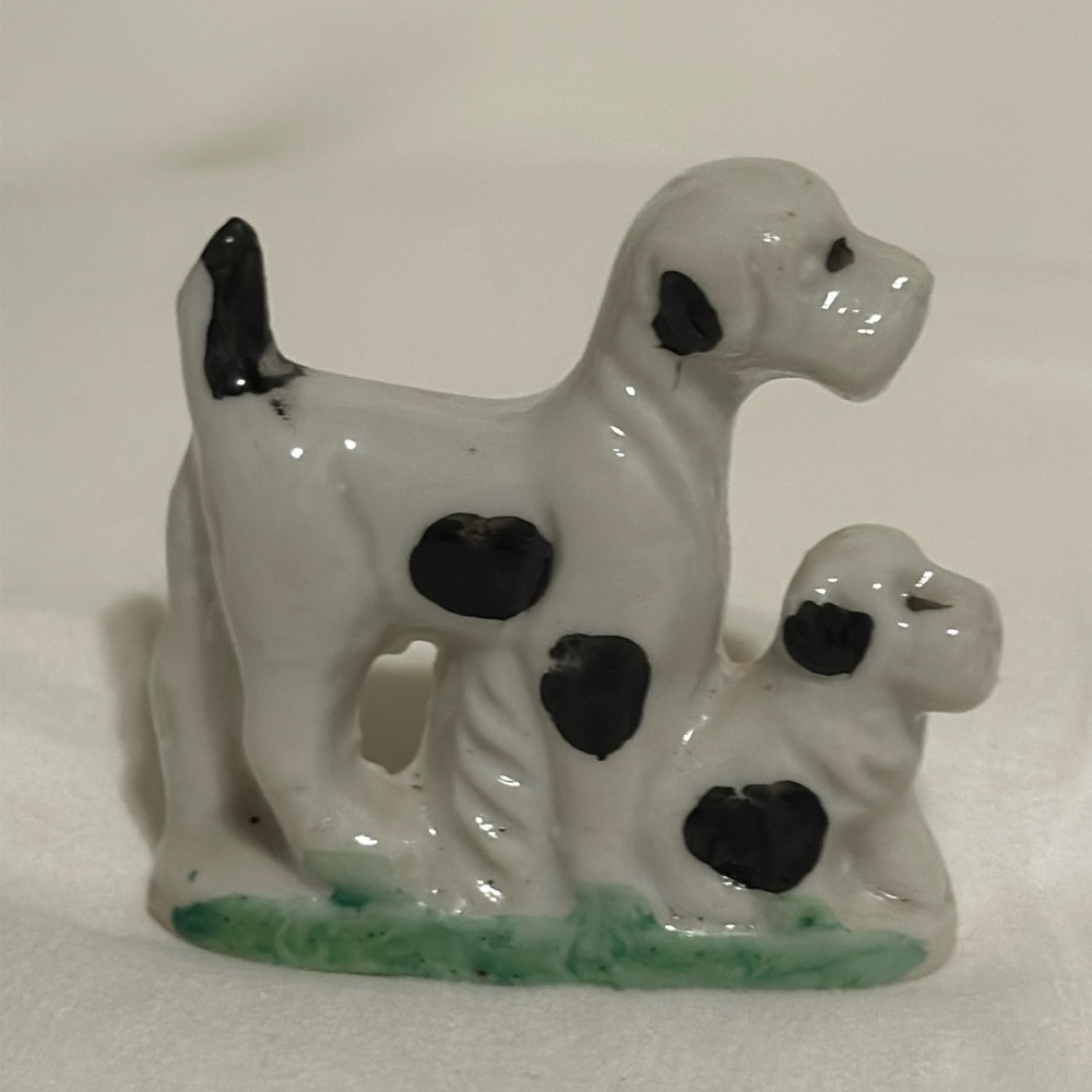 VINTAGE Miniature Terrier Dogs Porcelain Figurine 2”